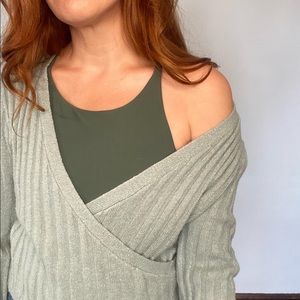Hollister mint ballerina wrap sweater size L